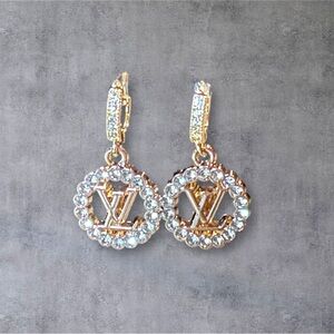 Elegant Gold and Silver Crystal Earrings
